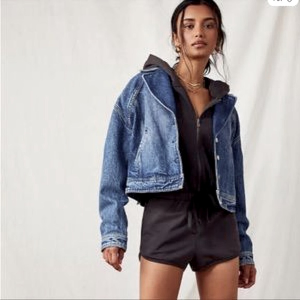 we the Free  People Now Or Never
Cropped Denim Jacket
